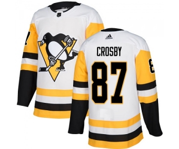 Adidas Pittsburgh Penguins #87 Sidney Crosby White Road Authentic Stitched Youth NHL Jersey