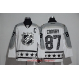 Men's Metropolitan Division Pittsburgh Penguins #87 Sidney Crosby Reebok White 2017 NHL All-Star Stitched Ice Hockey Jersey