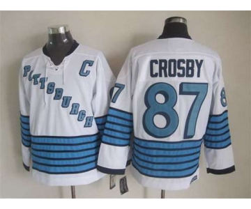 Men's Pittsburgh Penguins #87 Sidney Crosby 1967-68 White CCM Vintage Throwback Jersey