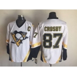 Men's Pittsburgh Penguins #87 Sidney Crosby 2002-03 White CCM Vintage Throwback Jersey