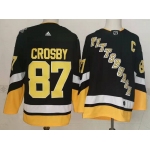 Men's Pittsburgh Penguins #87 Sidney Crosby Black 2021-2022 Stitched Jersey