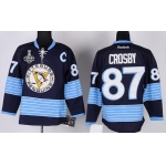Men's Pittsburgh Penguins #87 Sidney Crosby Navy Blue Third 2017 Stanley Cup NHL Finals C Patch Jersey
