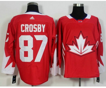 Men's Team Canada #87 Sidney Crosby Red 2016 World Cup of Hockey Game Jersey