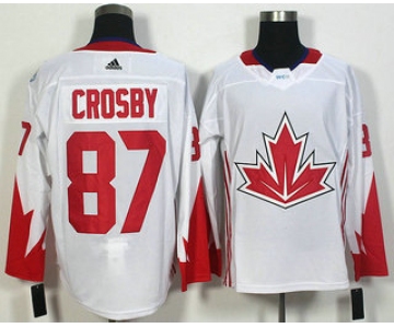 Men's Team Canada #87 Sidney Crosby White 2016 World Cup of Hockey Game Jersey