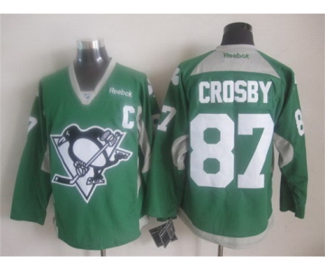 Pittsburgh Penguins #87 Sidney Crosby 2014 Training Green Jersey