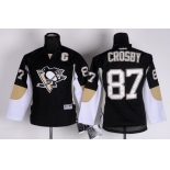 Pittsburgh Penguins #87 Sidney Crosby Black Kids Jersey