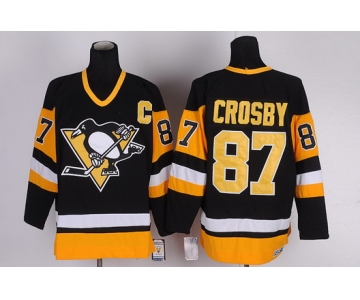 Pittsburgh Penguins #87 Sidney Crosby Black Throwback CCM Jersey