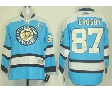 Pittsburgh Penguins #87 Sidney Crosby Light Blue Kids Jersey