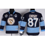 Pittsburgh Penguins #87 Sidney Crosby Navy Blue Third Kids Jersey