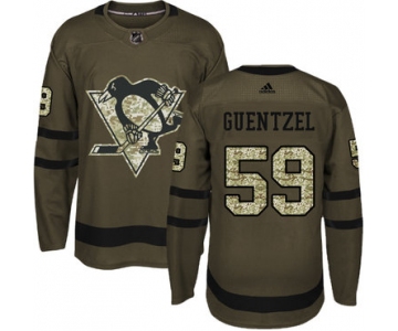Adidas Pittsburgh Penguins #59 Jake Guentzel Green Salute to Service Stitched Youth NHL Jersey