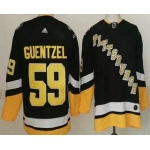 Men's Pittsburgh Penguins #59 Jake Guentzel Black Alternate Authentic Jersey