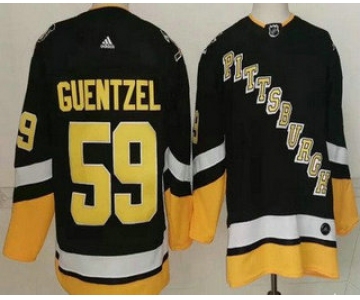 Men's Pittsburgh Penguins #59 Jake Guentzel Black Alternate Authentic Jersey