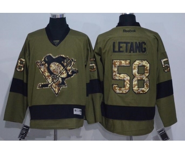Men's Pittsburgh Penguins #58 Kris Letang Black Third Reebok Hockey Jersey