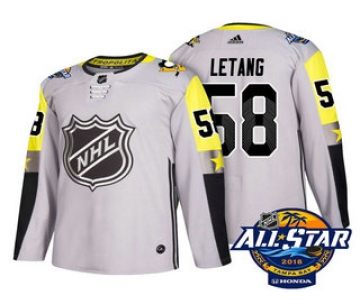 Men's Pittsburgh Penguins #58 Kris Letang Grey 2018 NHL All-Star Stitched Ice Hockey Jersey