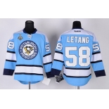 Men's Pittsburgh Penguins #58 Kris Letang Light Blue 2017 Stanley Cup NHL Finals Patch Jersey