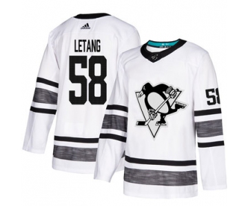 Penguins #58 Kris Letang White Authentic 2019 All-Star Stitched Hockey Jersey