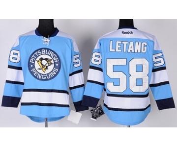 Pittsburgh Penguins #58 Kris Letang Light Blue Kids Jersey