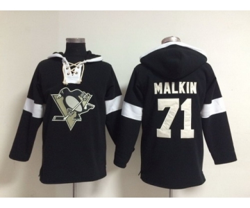 2014 Old Time Hockey Pittsburgh Penguins #71 Evgeni Malkin Black Hoodie