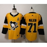 Adidas Pittsburgh Penguins #71 Evgeni Malkin Yellow Alternate Stitched NHL Jersey