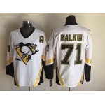 Men's Pittsburgh Penguins #71 Evgeni Malkin 2002-03 White CCM Vintage Throwback Jersey