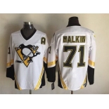 Men's Pittsburgh Penguins #71 Evgeni Malkin 2002-03 White CCM Vintage Throwback Jersey