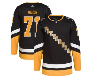 Men's Pittsburgh Penguins #71 Evgeni Malkin 2021-2022 Black Stitched Jersey