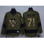 Men's Pittsburgh Penguins #71 Evgeni Malkin Green Salute to Service Stitched NHL Reebok Hockey Jersey