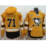 Penguins #71 Evgeni Malkin Gold Sawyer Hooded Sweatshirt 2017 Stadium Series Stitched NHL Jersey