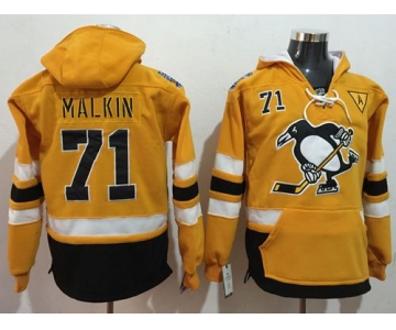 Penguins #71 Evgeni Malkin Gold Sawyer Hooded Sweatshirt 2017 Stadium Series Stitched NHL Jersey