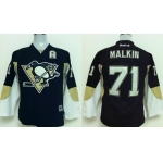 Pittsburgh Penguins #71 Evgeni Malkin Black Kids Jersey