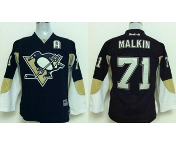 Pittsburgh Penguins #71 Evgeni Malkin Black Kids Jersey