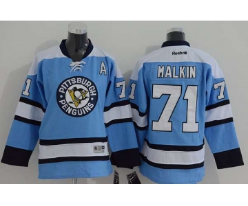 Youth Pittsburgh Penguins #71 Evgeni Malkin Alternate Light Blue NHL Reebok