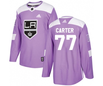 Adidas Kings #77 Jeff Carter Purple Authentic Fights Cancer Stitched NHL Jersey
