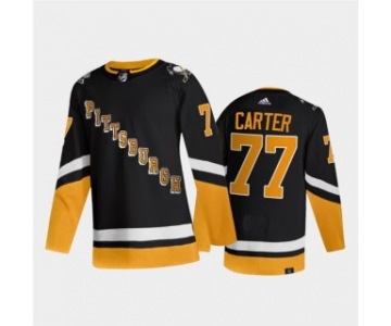 Men's Pittsburgh Penguins #77 Jeff Carter Black 2021-2022 Stitched Jersey