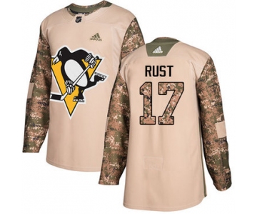 Adidas Penguins #17 Bryan Rust Camo Authentic 2017 Veterans Day Stitched NHL Jersey