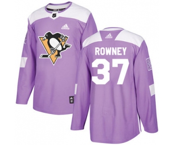 Adidas Penguins #37 Carter Rowney Purple Authentic Fights Cancer Stitched NHL Jersey