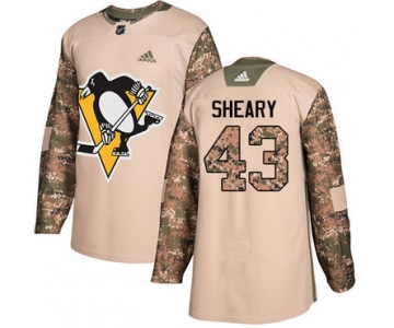 Adidas Penguins #43 Conor Sheary Camo Authentic 2017 Veterans Day Stitched NHL Jersey