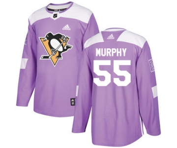 Adidas Penguins #55 Larry Murphy Purple Authentic Fights Cancer Stitched NHL Jersey