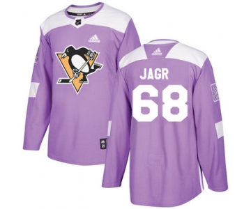 Adidas Penguins #68 Jaromir Jagr Purple Authentic Fights Cancer Stitched NHL Jersey