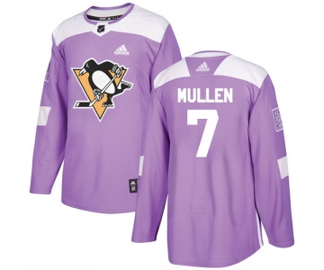 Adidas Penguins #7 Joe Mullen Purple Authentic Fights Cancer Stitched NHL Jersey