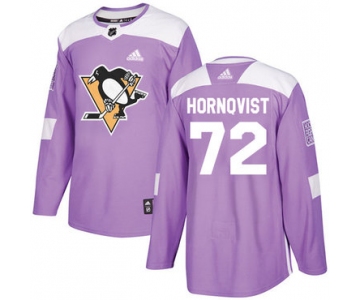 Adidas Penguins #72 Patric Hornqvist Purple Authentic Fights Cancer Stitched NHL Jersey