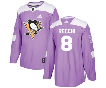 Adidas Penguins #8 Mark Recchi Purple Authentic Fights Cancer Stitched NHL Jersey