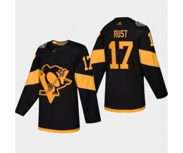 Men's #17 Bryan Rust Penguins Coors Light 2019 Stadium Series Black Authentic Jersey
