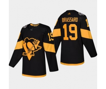 Men's #19 Derick Brassard Penguins Coors Light 2019 Stadium Series Black Authentic Jersey