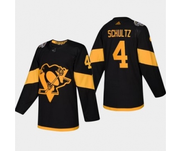Men's #4 Justin Schultz Penguins Coors Light 2019 Stadium Series Black Authentic Jersey