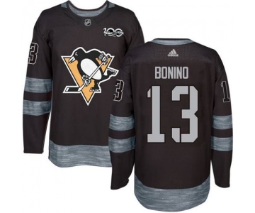 Men's Pittsburgh Penguins #13 Nick Bonino Black 100th Anniversary Stitched NHL 2017 adidas Hockey Jersey