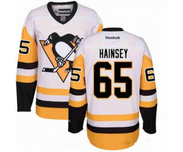 Men's Pittsburgh Penguins #65 Ron Hainsey White Third Stitched NHL Reebok Hockey Jersey