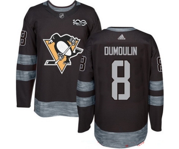Men's Pittsburgh Penguins #8 Brian Dumoulin Black 100th Anniversary Stitched NHL 2017 adidas Hockey Jersey