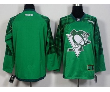 Men's Pittsburgh Penguins Blank Green 2016 St. Patrick's Day Hockey Jersey
