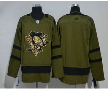 Men's Pittsburgh Penguins Blank Green Salute to Service 2017-2018 Hockey Stitched NHL Jersey